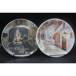 2  Smucker's Limited Edition Christmas plate by David Coolidge 1973 & 1976